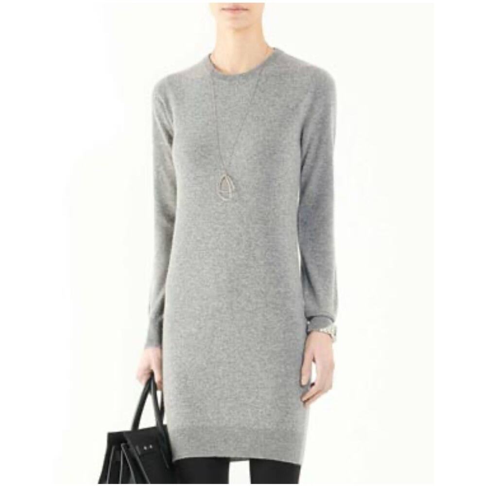 Pure Collection 100% Cashmere Sweater Dress Gray Women's Small One Hole As Is